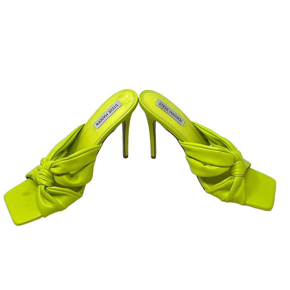 Steve Madden Ismay Heeled Sandals in Neon Yellow Green Size US 10 - Picture 3 of 8